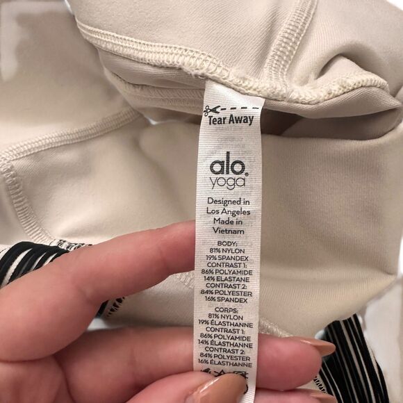 ALO YOGA Electric Legging Bone/Black Small - Picture 6 of 6